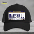 Marshall West Virginia Novelty License Plate Hat Mesh / Black