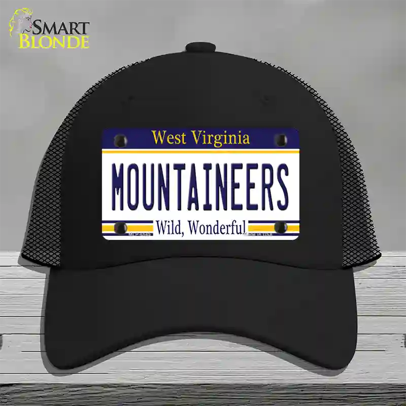 Mountaineers West Virginia Novelty License Plate Hat Mesh / Black