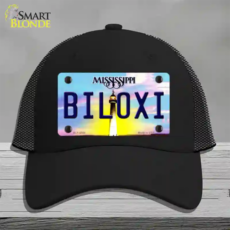 Biloxi Mississippi Novelty License Plate Hat Mesh / Black