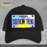 Southern Thing Mississippi Novelty License Plate Hat Mesh / Black