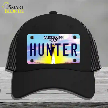 Hunter Mississippi Novelty License Plate Hat Mesh / Black