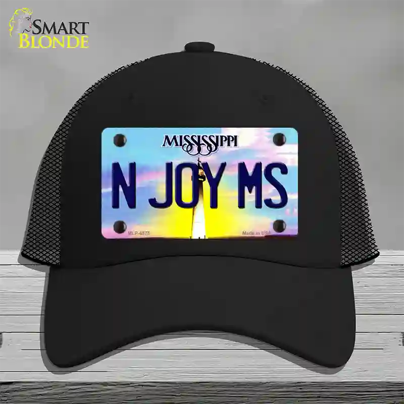 N Joy Mississippi Novelty License Plate Hat Mesh / Black