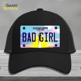 Bad Girl Mississippi Novelty License Plate Hat Mesh / Black