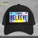 Believe Mississippi Novelty License Plate Hat Mesh / Black