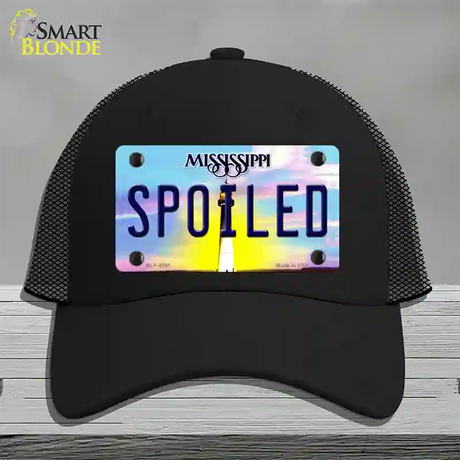 Spoiled Mississippi Novelty License Plate Hat Mesh / Black