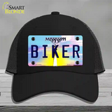 Biker Mississippi Novelty License Plate Hat Mesh / Black