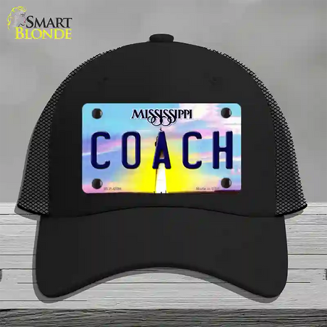 Coach Mississippi Novelty License Plate Hat Mesh / Black