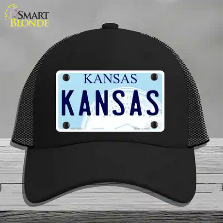 Kansas Novelty License Plate Hat Mesh / Black