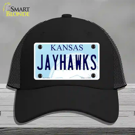 Jayhawks Kansas Novelty License Plate Hat Mesh / Black