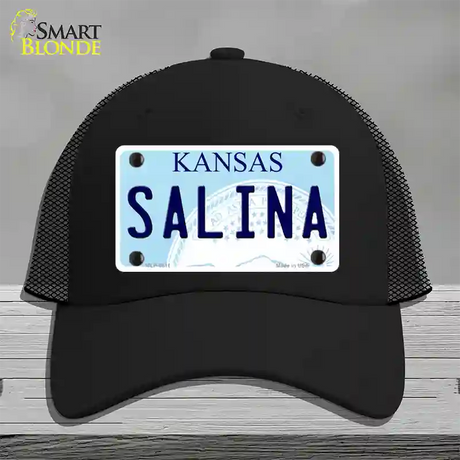 Salina Kansas Novelty License Plate Hat Mesh / Black