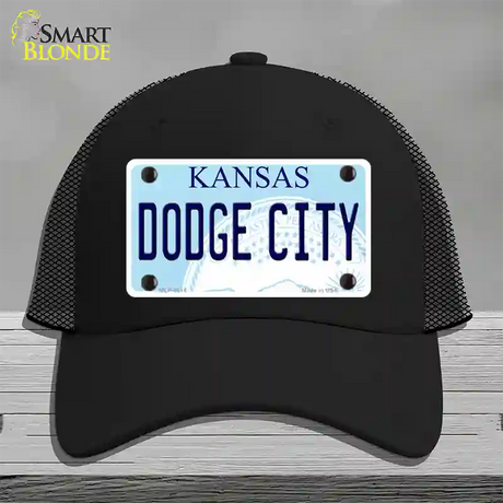 Dodge City Kansas Novelty License Plate Hat Mesh / Black