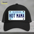 Hot Mama Kansas Novelty License Plate Hat Mesh / Black