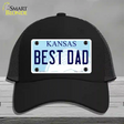 Best Dad Kansas Novelty License Plate Hat Mesh / Black