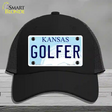 Golfer Kansas Novelty License Plate Hat Mesh / Black