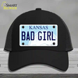 Bad Girl Kansas Novelty License Plate Hat Mesh / Black