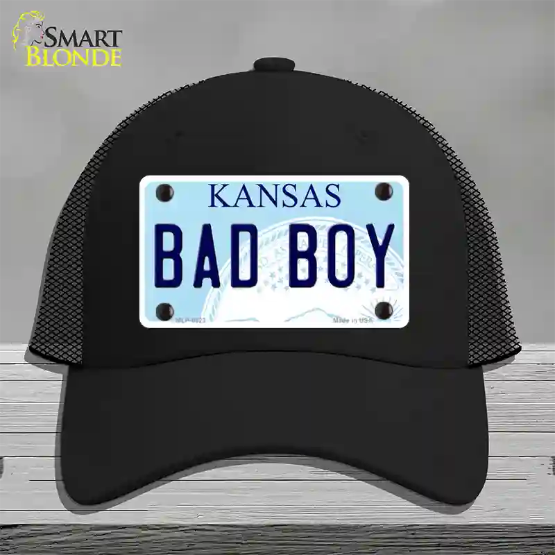 Bad Boy Kansas Novelty License Plate Hat Mesh / Black