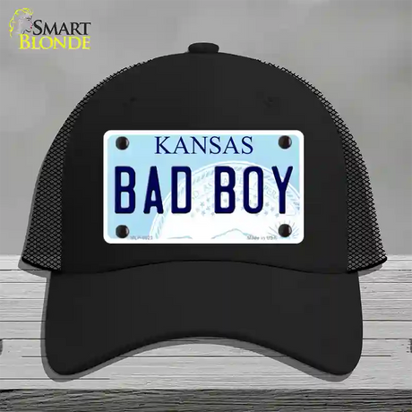 Bad Boy Kansas Novelty License Plate Hat Mesh / Black