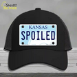 Spoiled Kansas Novelty License Plate Hat Mesh / Black