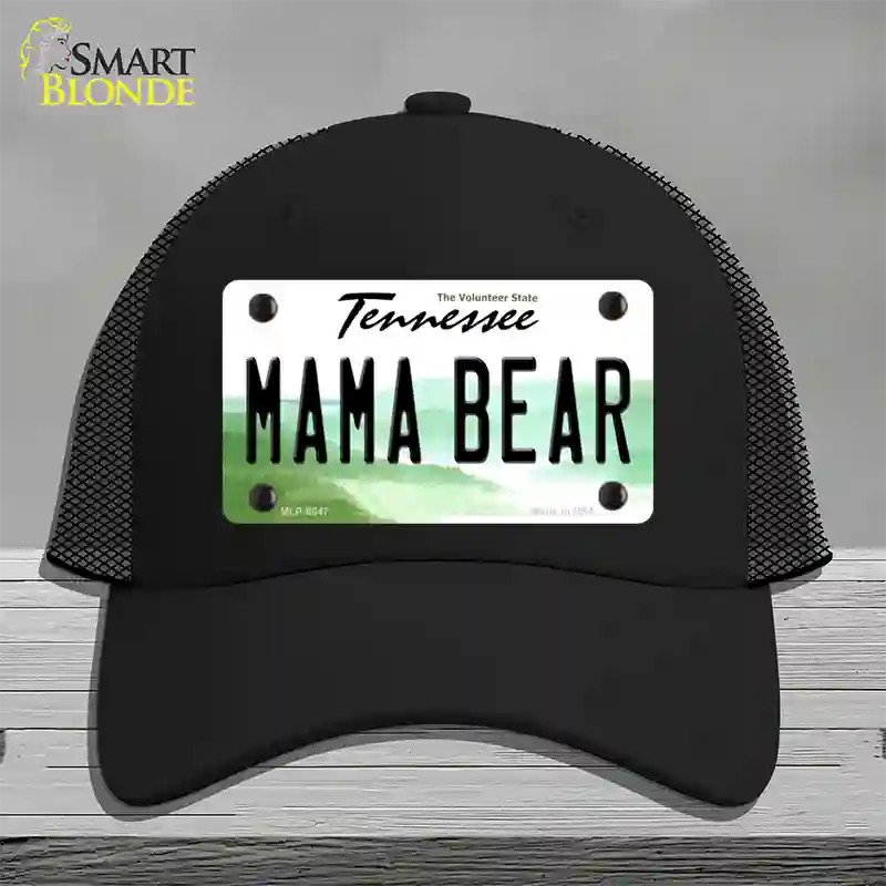 Mama Bear Tennessee Novelty License Plate Hat Mesh / Black