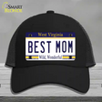 Best Mom West Virginia Novelty License Plate Hat Mesh / Black