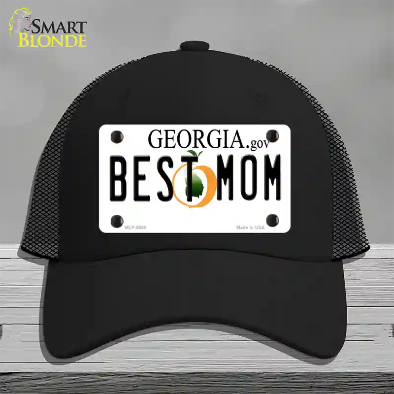 Best Mom Georgia Novelty License Plate Hat Mesh / Black