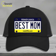 Best Mom Pennsylvania State Novelty License Plate Hat Mesh / Black