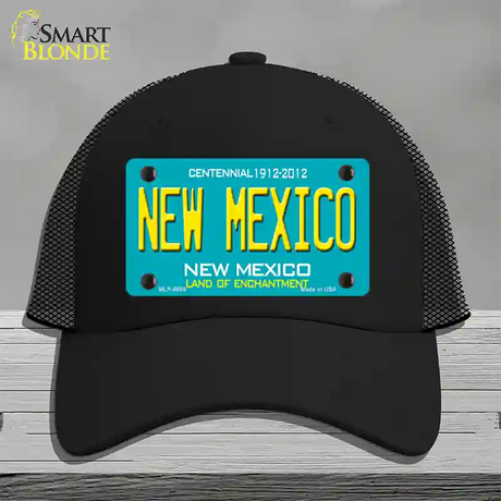 New Mexico Novelty License Plate Hat Mesh / Black