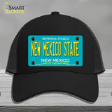 New Mexico State Teal Novelty License Plate Hat Mesh / Black