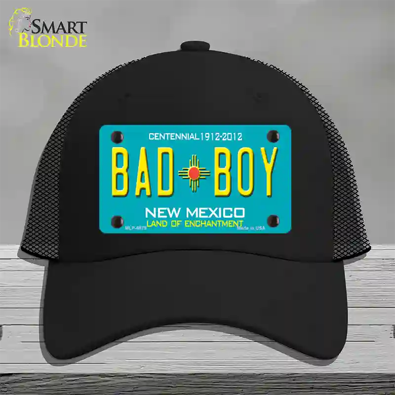 Bad Boy New Mexico Novelty License Plate Hat Mesh / Black