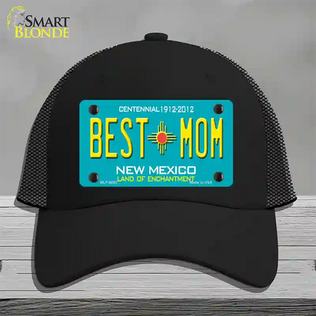 Best Mom Teal New Mexico Novelty License Plate Hat Mesh / Black