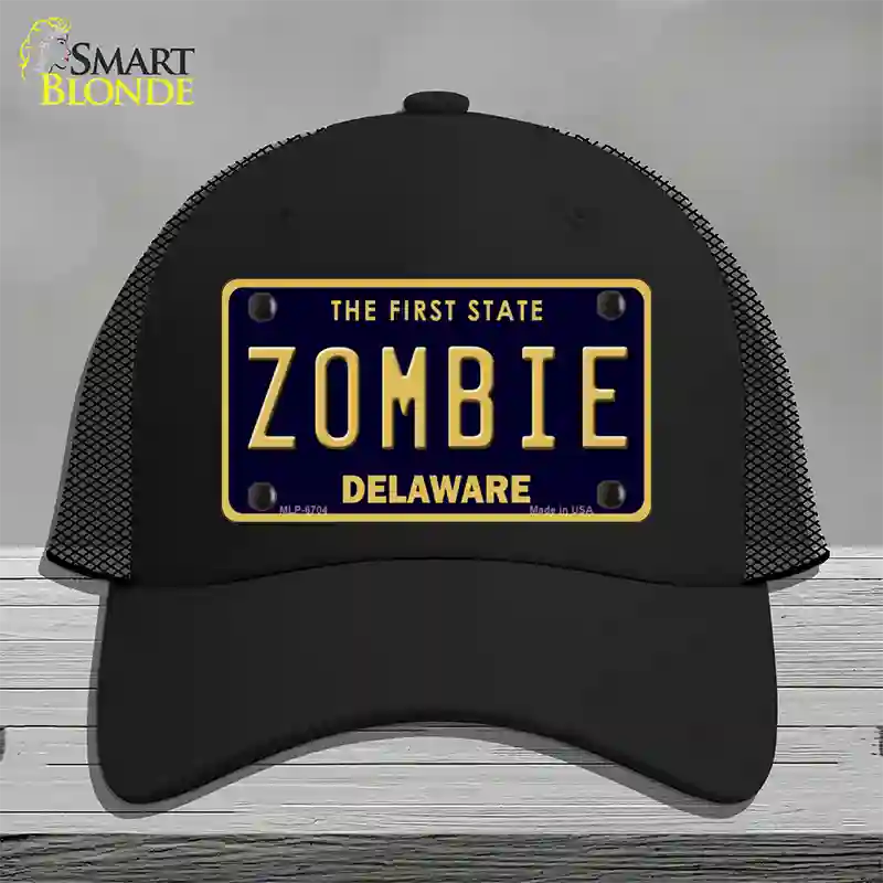 Zombie Delaware Novelty License Plate Hat Mesh / Black