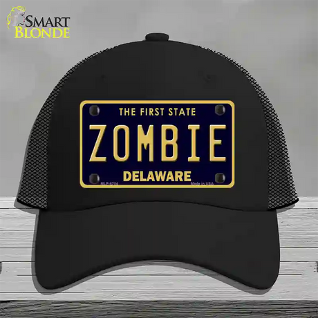 Zombie Delaware Novelty License Plate Hat Mesh / Black