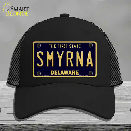 Smyrna Delaware Novelty License Plate Hat Mesh / Black