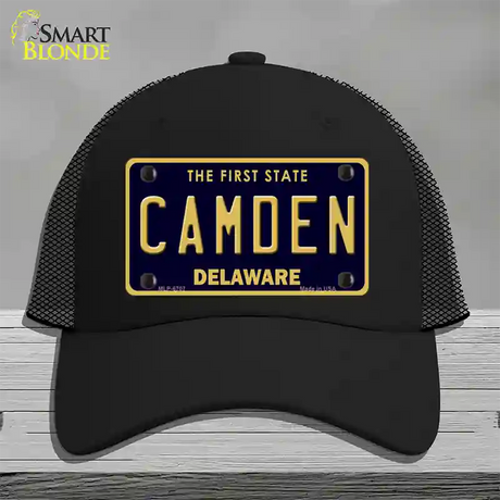 Camden Delaware Novelty License Plate Hat Mesh / Black