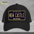 New Castle Delaware Novelty License Plate Hat Mesh / Black