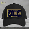 Fun In The Sun Delaware Novelty License Plate Hat Mesh / Black