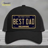 Best Dad Delaware Novelty License Plate Hat Mesh / Black