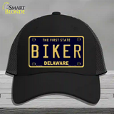 Biker Delaware Novelty License Plate Hat Mesh / Black