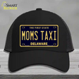 Moms Taxi Delaware Novelty License Plate Hat Mesh / Black