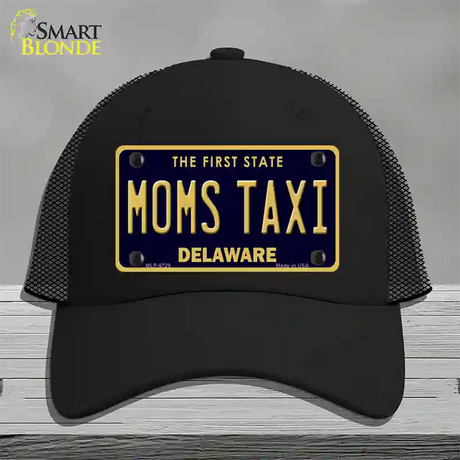 Moms Taxi Delaware Novelty License Plate Hat Mesh / Black