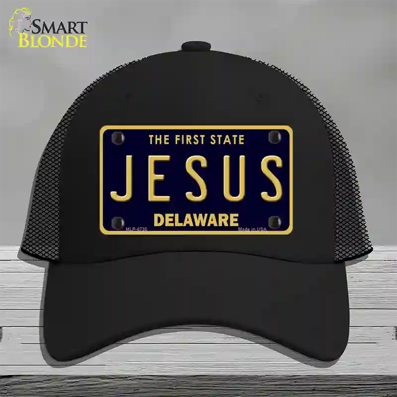 Jesus Delaware Novelty License Plate Hat Mesh / Black