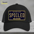 Spoiled Delaware Novelty License Plate Hat Mesh / Black