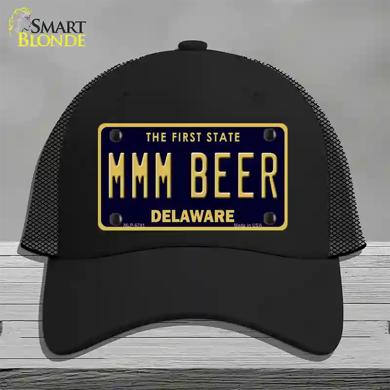 MMM Beer Delaware Novelty License Plate Hat Mesh / Black