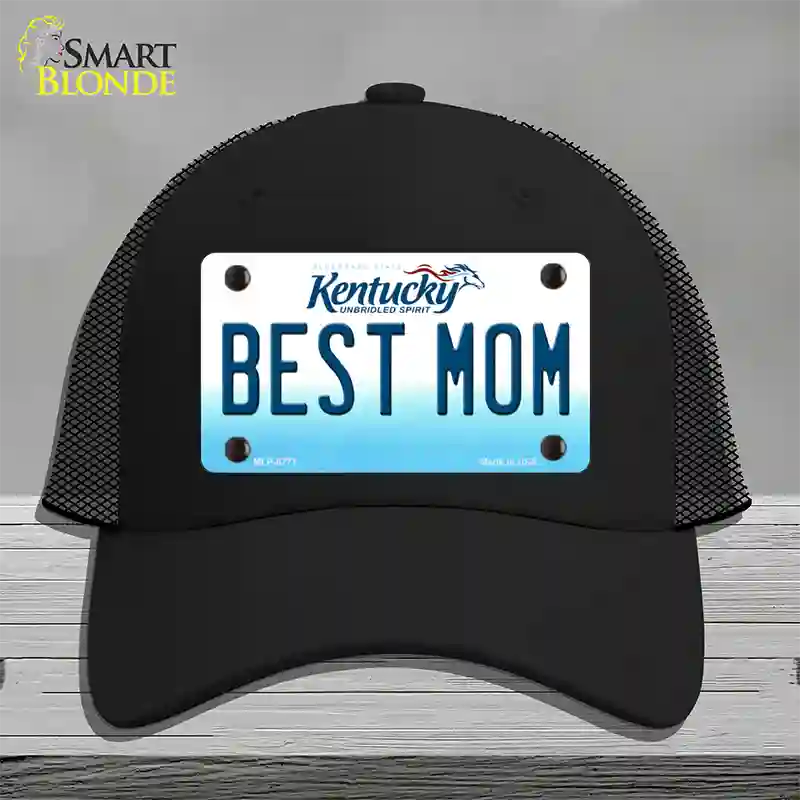 Best Mom Kentucky Novelty License Plate Hat Mesh / Black