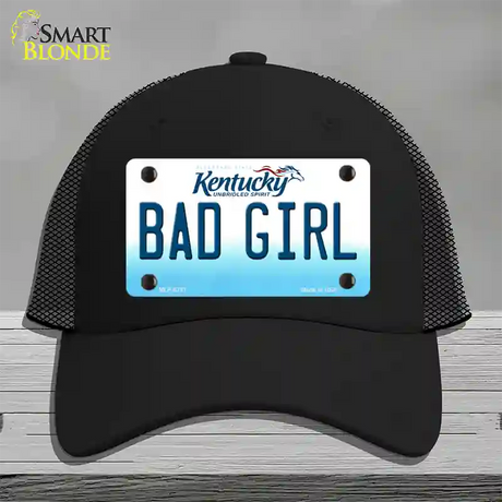 Bad Girl Kentucky Novelty License Plate Hat Mesh / Black