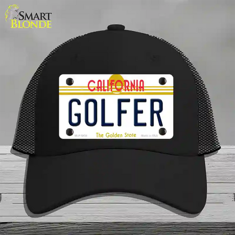 Golfer California Novelty License Plate Hat Mesh / Black