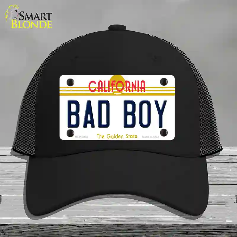 Bad Boy California Novelty License Plate Hat Mesh / Black