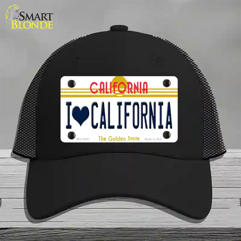 I Love California Novelty License Plate Hat Mesh / Black