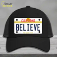 Believe California Novelty License Plate Hat Mesh / Black