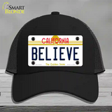 Believe California Novelty License Plate Hat Mesh / Black